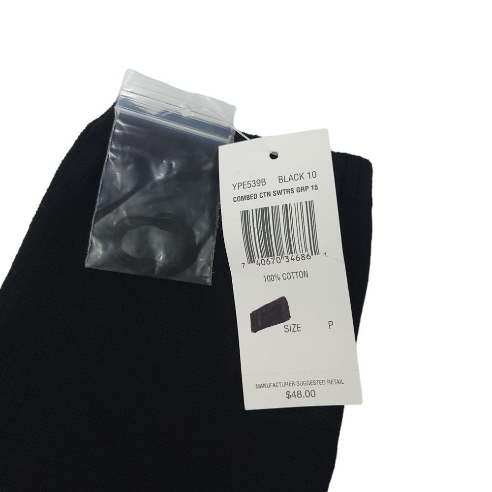 Rafaella Cotton Sweater Womens Size M Petite Round Neck Top Black - Picture 8 of 10